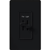 Lutron S2-LFH-BL Skylark 300W & 2.5A Single Pole Incandescent / Halogen Dimmer and Fully Variable Fan Control in Black