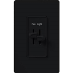 Lutron S2-LFH-BL Skylark 300W & 2.5A Single Pole Incandescent / Halogen Dimmer and Fully Variable Fan Control in Black