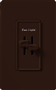 Lutron S2-LFH-BR Skylark 300W & 2.5A Single Pole Incandescent / Halogen Dimmer and Fully Variable Fan Control in Brown