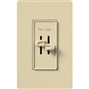 Lutron S2-LFH-IV Skylark 300W & 2.5A Single Pole Incandescent / Halogen Dimmer and Fully Variable Fan Control in Ivory