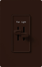 Lutron S2-LFSQ-BR Skylark 300W & 1.5A Single Pole Incandescent / Halogen Dimmer and 3-Speed Fan Control in Brown