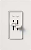 Lutron S2-LFSQ-WH Skylark 300W & 1.5A Single Pole Incandescent / Halogen Dimmer and 3-Speed Fan Control in White