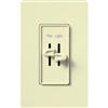 Lutron S2-LFSQH-AL Skylark 300W & 1.5A Single Pole Incandescent / Halogen Dimmer and 3-Speed Fan Control in Almond