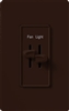 Lutron S2-LFSQH-BR Skylark 300W & 1.5A Single Pole Incandescent / Halogen Dimmer and 3-Speed Fan Control in Brown