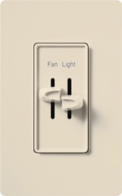 Lutron S2-LFSQH-LA Skylark 300W & 1.5A Single Pole Incandescent / Halogen Dimmer and 3-Speed Fan Control in Light Almond