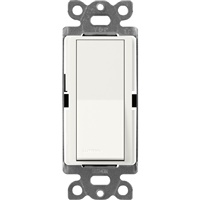 Lutron SC-1PS-GL Claro Satin 15A Single Pole Switch in Glacier White