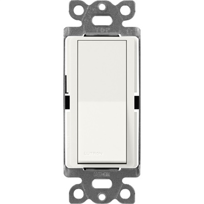 Lutron SC-1PS-RW Claro Satin 15A Single Pole Switch in Architectural White