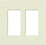 Lutron SC-2-BI Claro Satin Screwless Wallplate 2 Gang in Biscuit