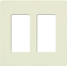 Lutron SC-2-BI Claro Satin Screwless Wallplate 2 Gang in Biscuit