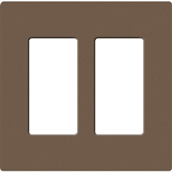 Lutron SC-2-EP Claro Satin Screwless Wallplate 2 Gang in Espresso