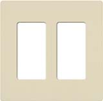 Lutron SC-2-ES Claro Satin Screwless Wallplate 2 Gang in Eggshell