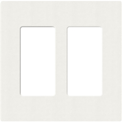 Lutron SC-2-GL Claro Satin Screwless Wallplate 2 Gang in Glacier White