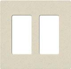 Lutron SC-2-LS Claro Satin Screwless Wallplate 2 Gang in Limestone