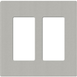 Lutron SC-2-PB Claro Satin Screwless Wallplate 2 Gang in Pebble