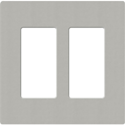 Lutron SC-2-PB Claro Satin Screwless Wallplate 2 Gang in Pebble