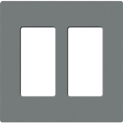 Lutron SC-2-SL Claro Satin Screwless Wallplate 2 Gang in Slate