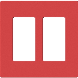 Lutron SC-2-SR Claro Satin Screwless Wallplate 2 Gang in Signal Red