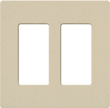 Lutron SC-2-ST Claro Satin Screwless Wallplate 2 Gang in Stone