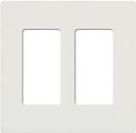 Lutron SC-2-SW Claro Satin Screwless Wallplate 2 Gang in Snow