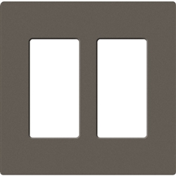 Lutron SC-2-TF Claro Satin Screwless Wallplate 2 Gang in Truffle