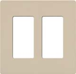 Lutron SC-2-TP Claro Satin Screwless Wallplate 2 Gang in Taupe