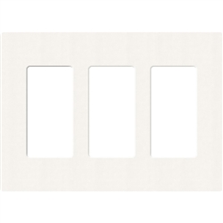 Lutron SC-3-BW Claro Satin Screwless Wallplate 3 Gang in Brilliant White