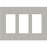 Lutron SC-3-PB Claro Satin Screwless Wallplate 2 Gang in Pebble