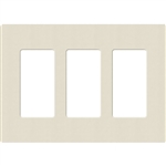 Lutron SC-3-PM Claro Satin Screwless Wallplate 3 Gang in Pumice