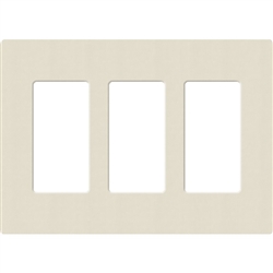 Lutron SC-3-PM Claro Satin Screwless Wallplate 3 Gang in Pumice