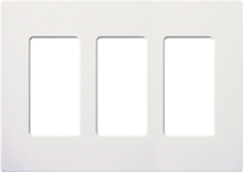 Lutron SC-3-SW Claro Satin Screwless Wallplate 3 Gang in Snow