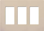 Lutron SC-3-TP Claro Satin Screwless Wallplate 3 Gang in Taupe