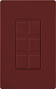 Lutron SC-6PF-MR Claro Satin Field Customizable Multi Port Frame in Merlot