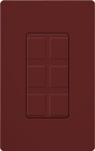 Lutron SC-6PF-MR Claro Satin Field Customizable Multi Port Frame in Merlot