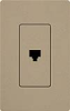 Lutron SC-PJ-MS Claro Satin Single Phone Jack in Mocha Stone