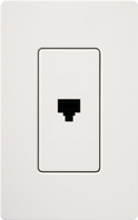 Lutron SC-PJ-SW Claro Satin Single Phone Jack in Snow