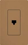 Lutron SC-PJ-TC Claro Satin Single Phone Jack in Terracotta