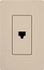 Lutron SC-PJ-TP Claro Satin Single Phone Jack in Taupe