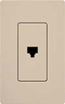 Lutron SC-PJ-TP Claro Satin Single Phone Jack in Taupe