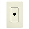 Lutron SC-PJH-BI Claro Satin Single Phone Jack in Biscuit