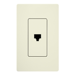 Lutron SC-PJH-BI Claro Satin Single Phone Jack in Biscuit