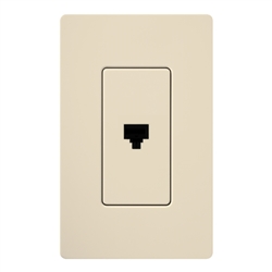 Lutron SC-PJH-ES Claro Satin Single Phone Jack in Eggshell