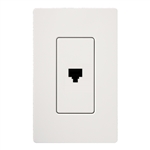 Lutron SC-PJH-SW Claro Satin Single Phone Jack in Snow