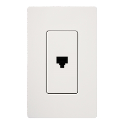 Lutron SC-PJH-SW Claro Satin Single Phone Jack in Snow