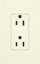 Lutron SCR-15-BI Claro Satin 15A Duplex Receptacle, Not Tamper Resistant, in Biscuit