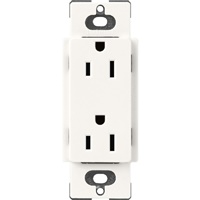 Lutron SCR-15-BW Claro Satin 15A Duplex Receptacle, Not Tamper Resistant in Brilliant White