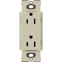 Lutron SCR-15-CY Claro Satin 15A Duplex Receptacle, Not Tamper Resistant in Clay