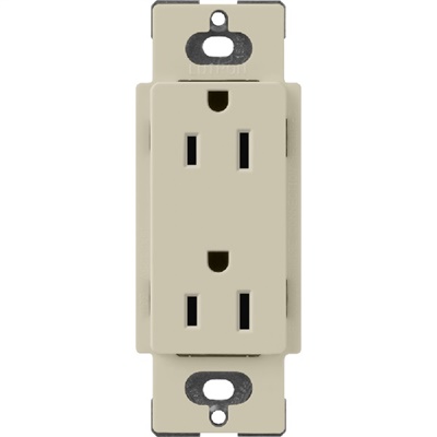 Lutron SCR-15-CY Claro Satin 15A Duplex Receptacle, Not Tamper Resistant in Clay