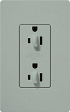 Lutron SCR-15-DDTR-BG Claro Satin Tamper Resistant 15A Duplex Receptacle for Dimming Use in Bluestone