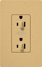 Lutron SCR-15-DDTR-GS Claro Satin Tamper Resistant 15A Duplex Receptacle for Dimming Use in Goldstone