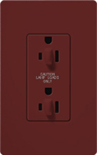 Lutron SCR-15-DDTR-MR Claro Satin Tamper Resistant 15A Duplex Receptacle for Dimming Use in Merlot